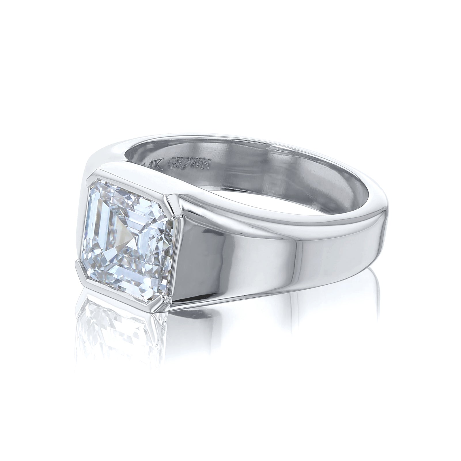 2, 3, or 4 Carat Lab Grown Diamond Wide Solitaire Sidney Ring