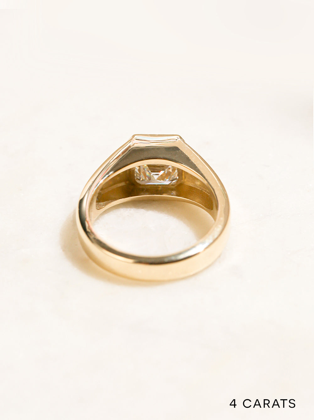 2, 3, or 4 Carat Lab Grown Diamond Wide Solitaire Sidney Ring