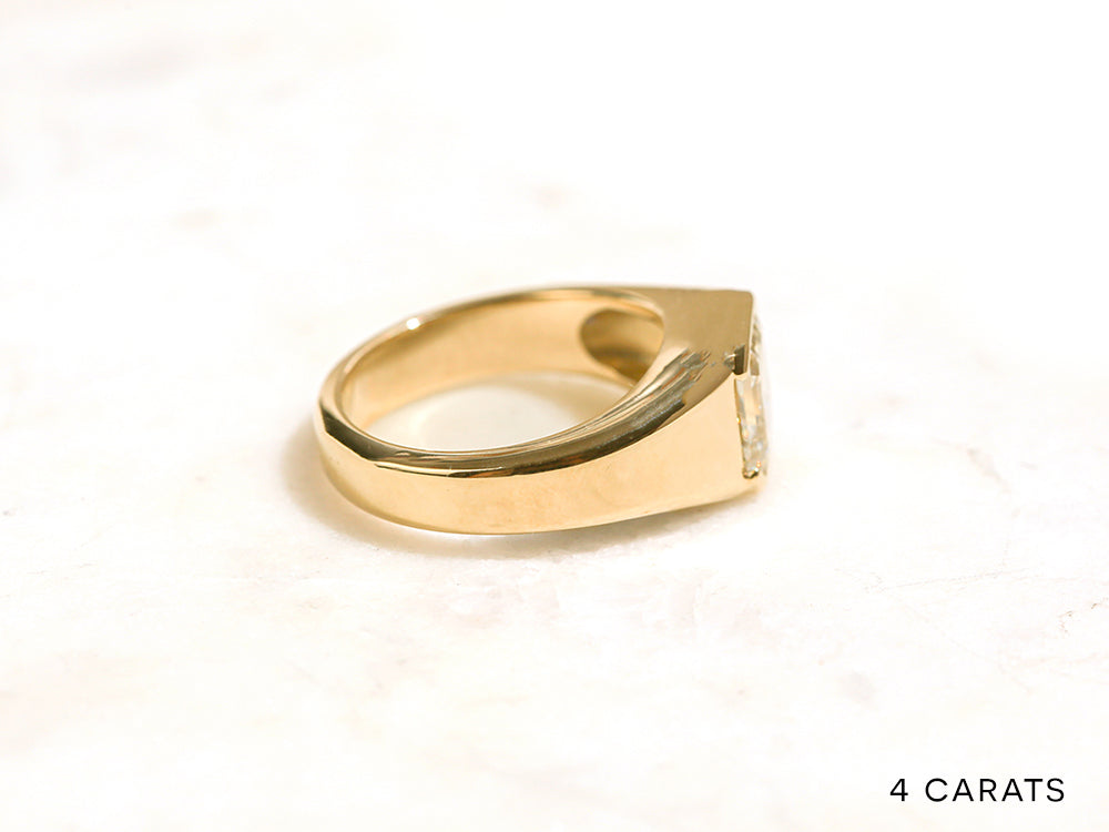 2, 3, or 4 Carat Lab Grown Diamond Wide Solitaire Sidney Ring