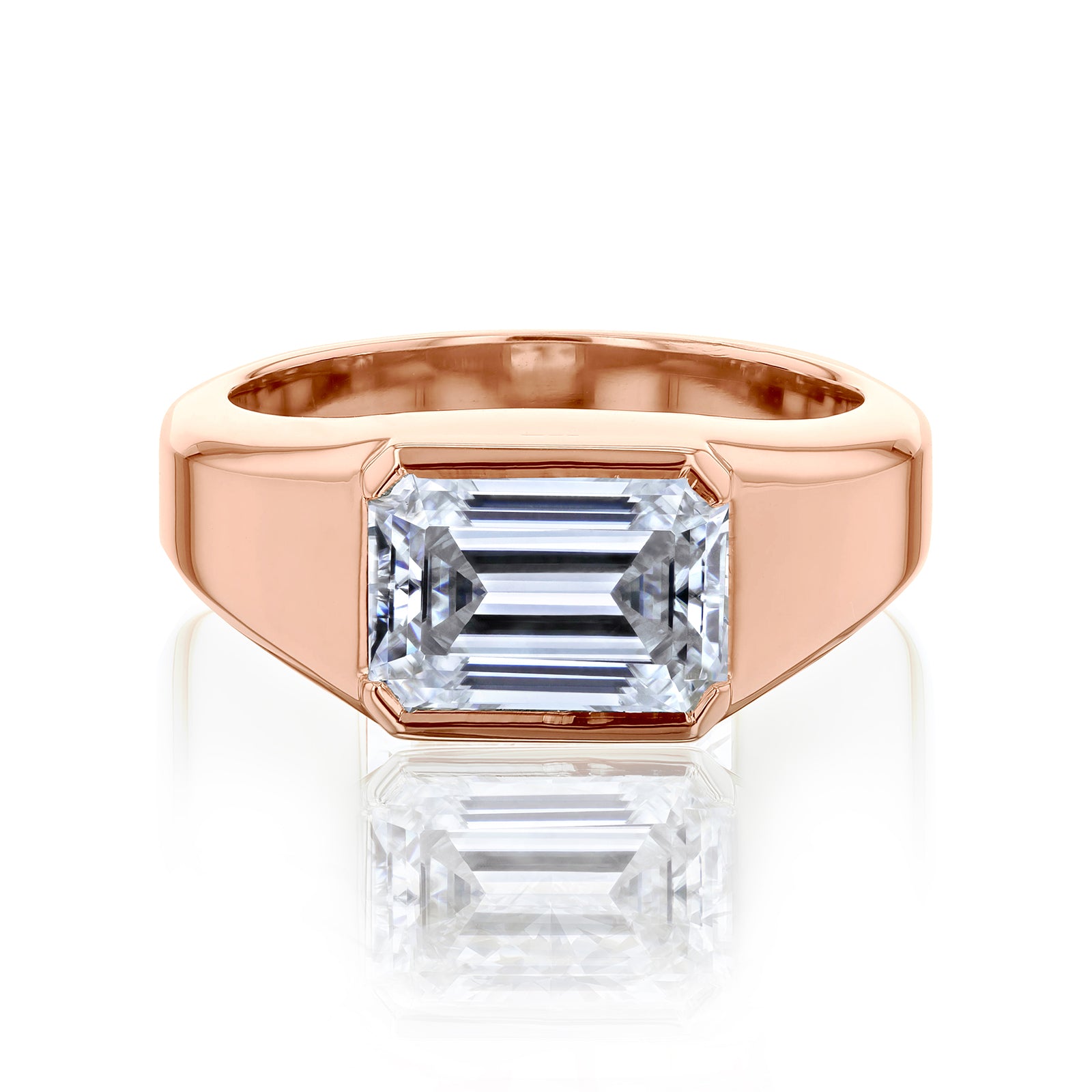 2, 3, or 4 Carat Lab Grown Diamond Wide Solitaire Kai Ring