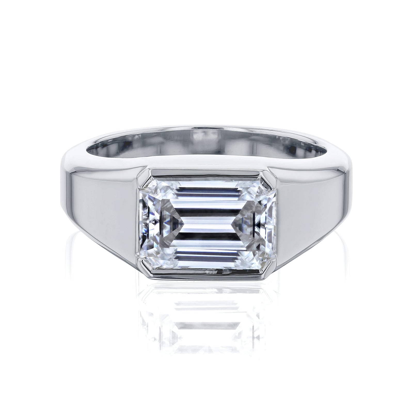2, 3, or 4 Carat Lab Grown Diamond Wide Solitaire Kai Ring