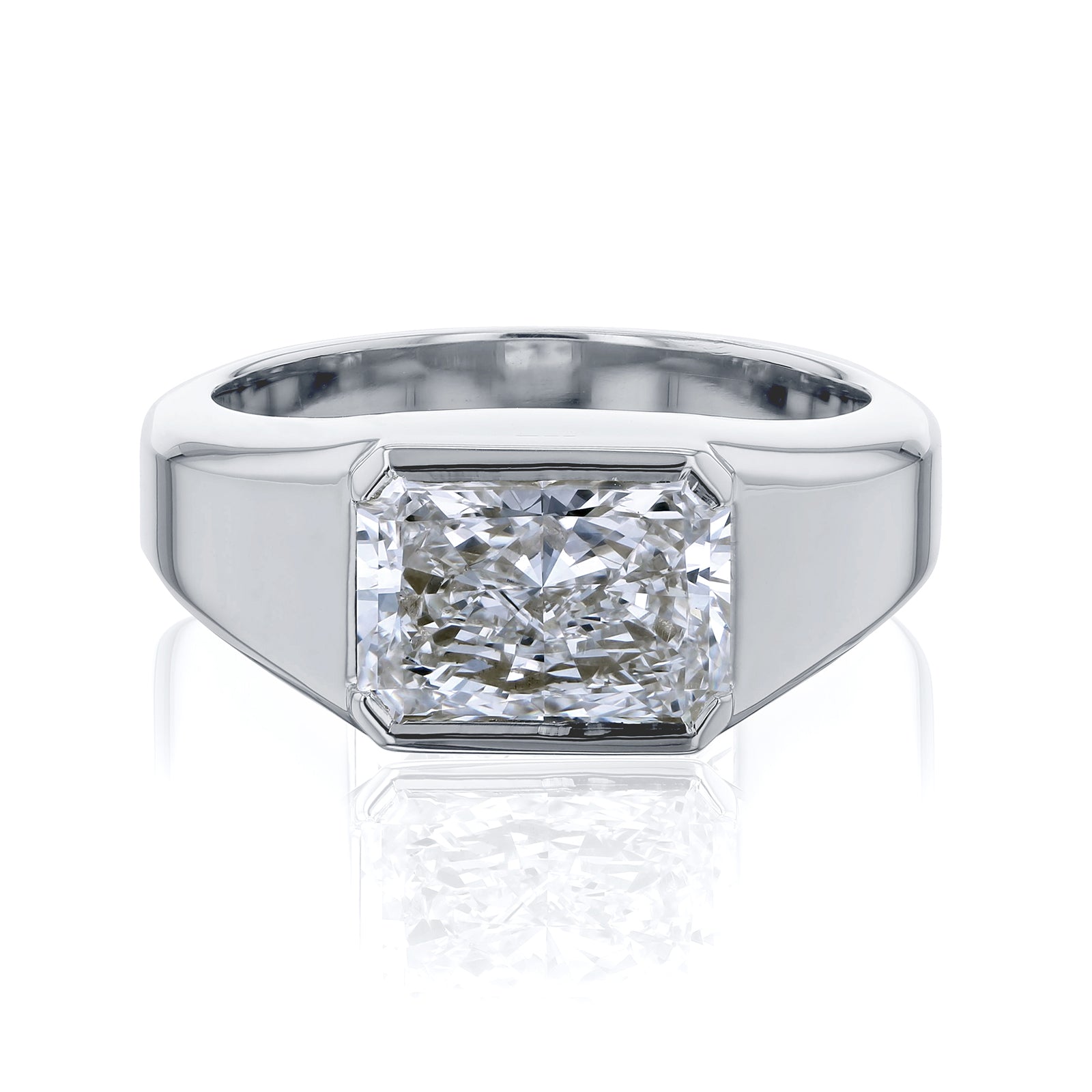 2, 3, or 4 Carat Lab Grown Diamond Wide Solitaire Freida Ring