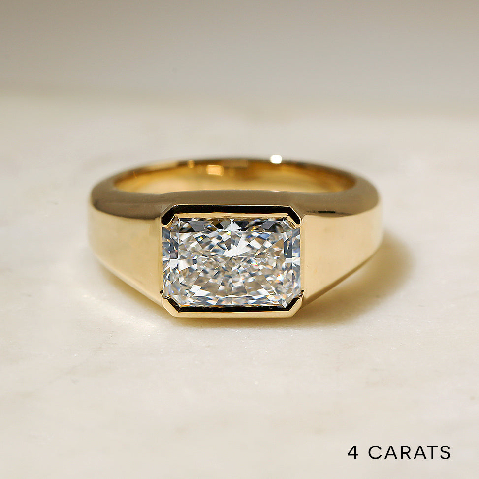 live shot of 4 carat version in yellow gold