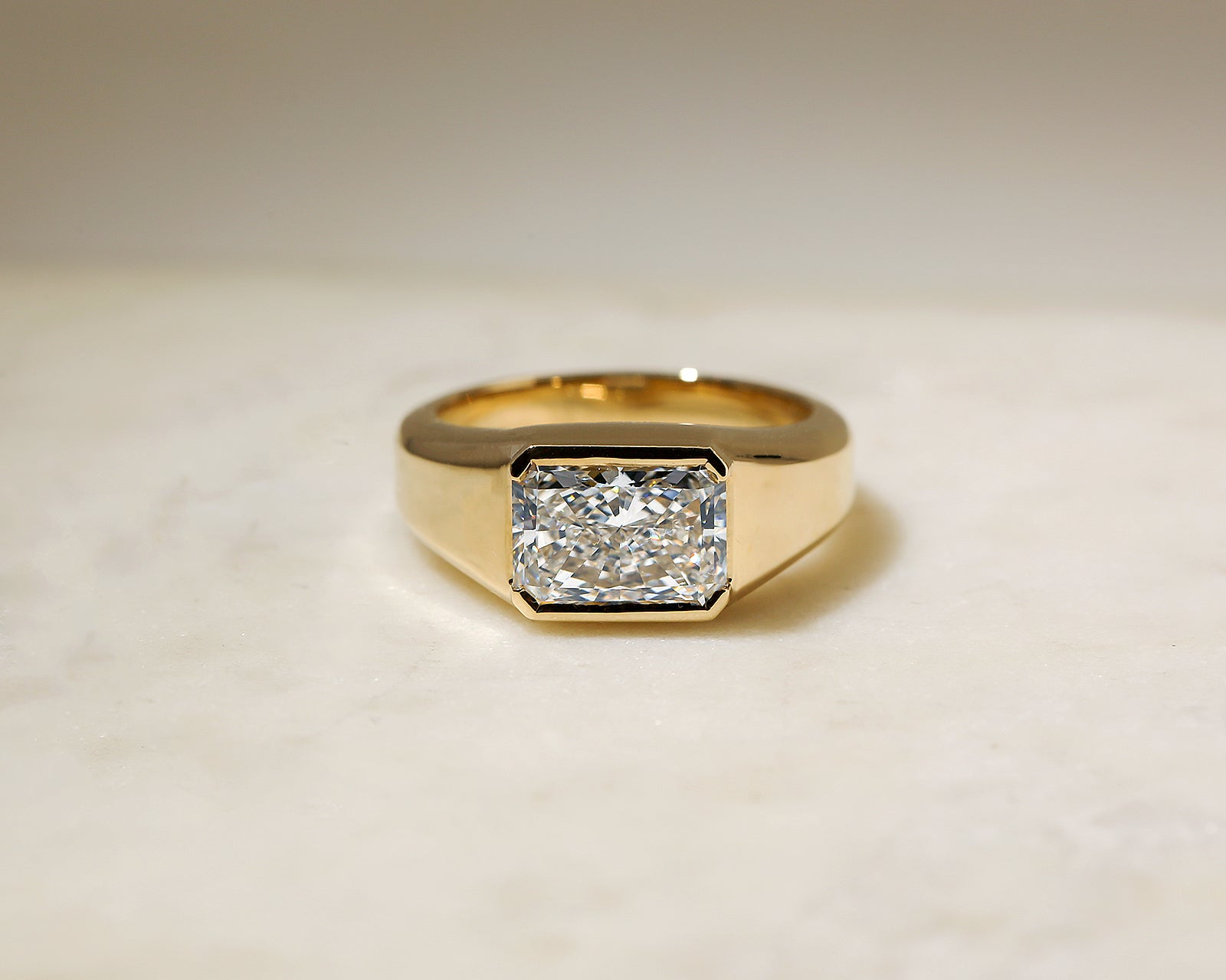 2, 3, or 4 Carat Lab Grown Diamond Wide Solitaire Freida Ring