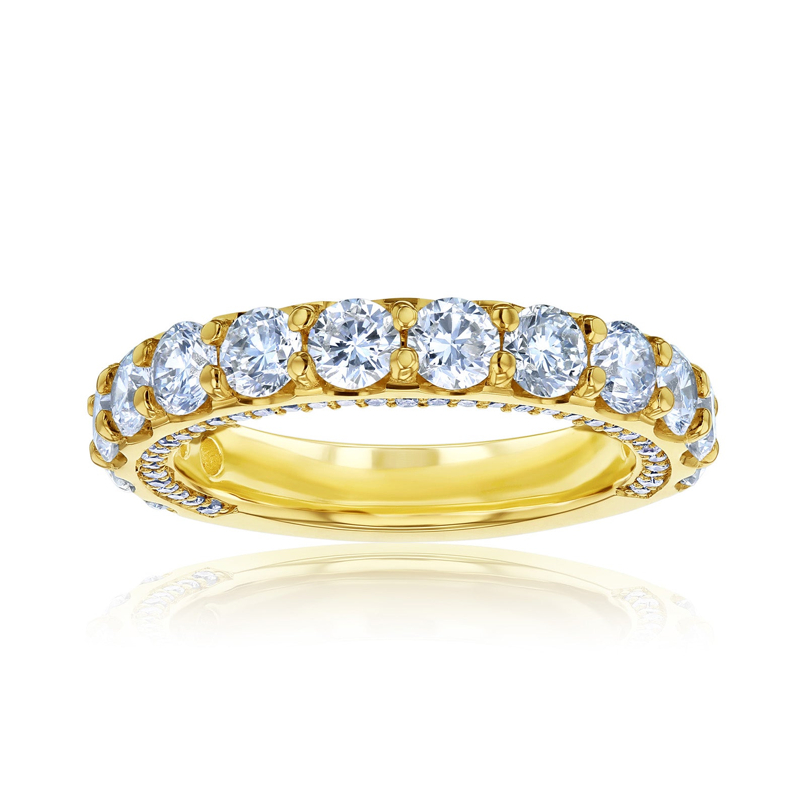Kobelli Lab Grown Diamond Multi Row Band in Yellow Gold