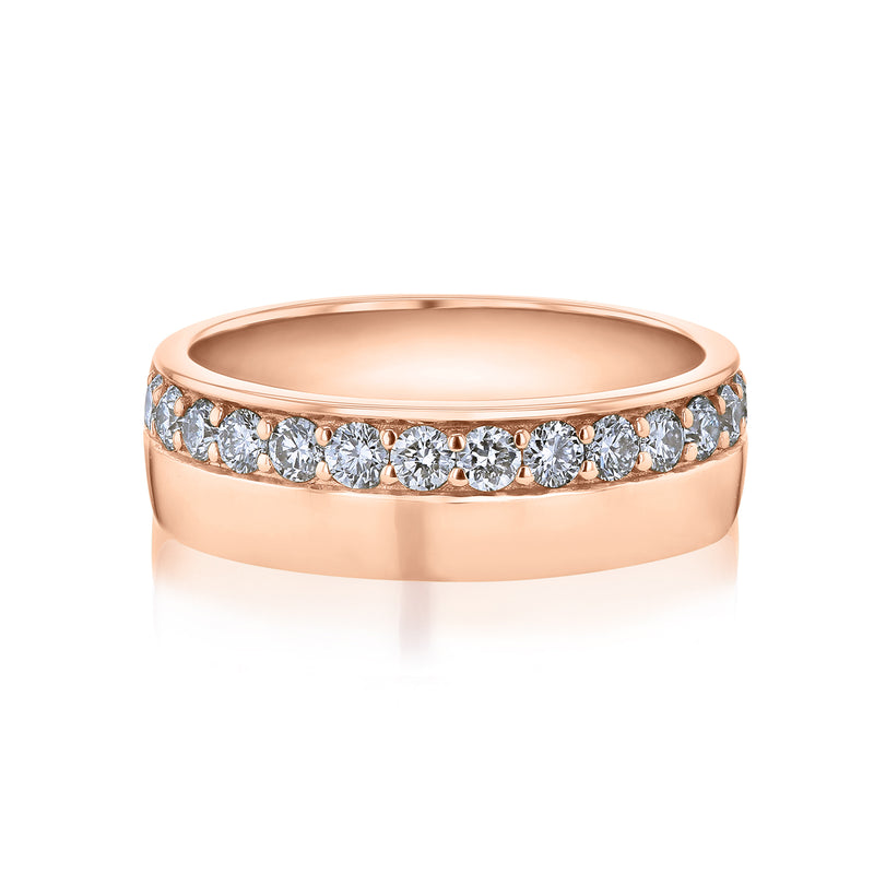 0.50 Carat Lab Grown Diamond Cigar Band Nico Ring in Rose Gold