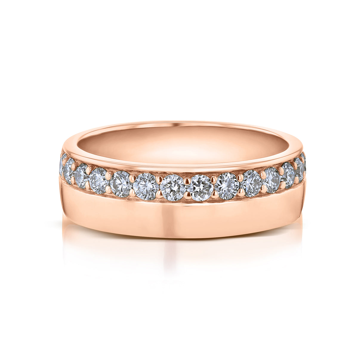 0.50 Carat Lab Grown Diamond Cigar Band Nico Ring in Rose Gold