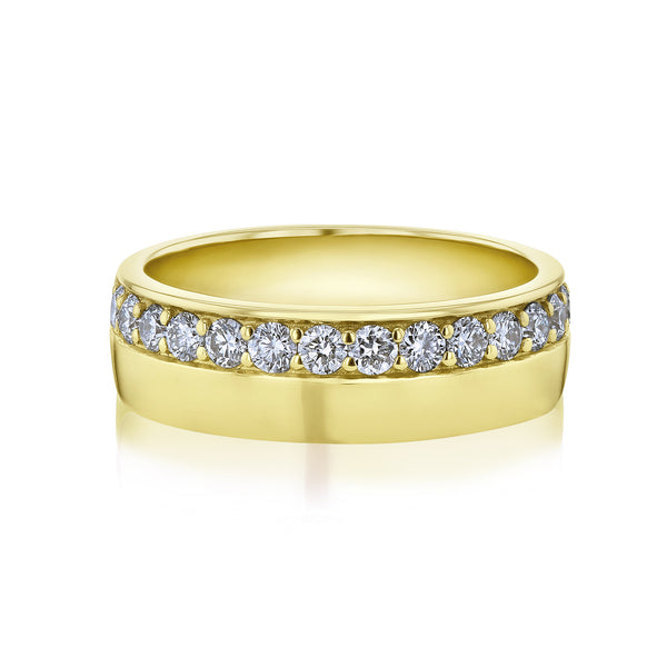 0.50 Carat Lab Grown Diamond Cigar Band Nico Ring in Yellow Gold