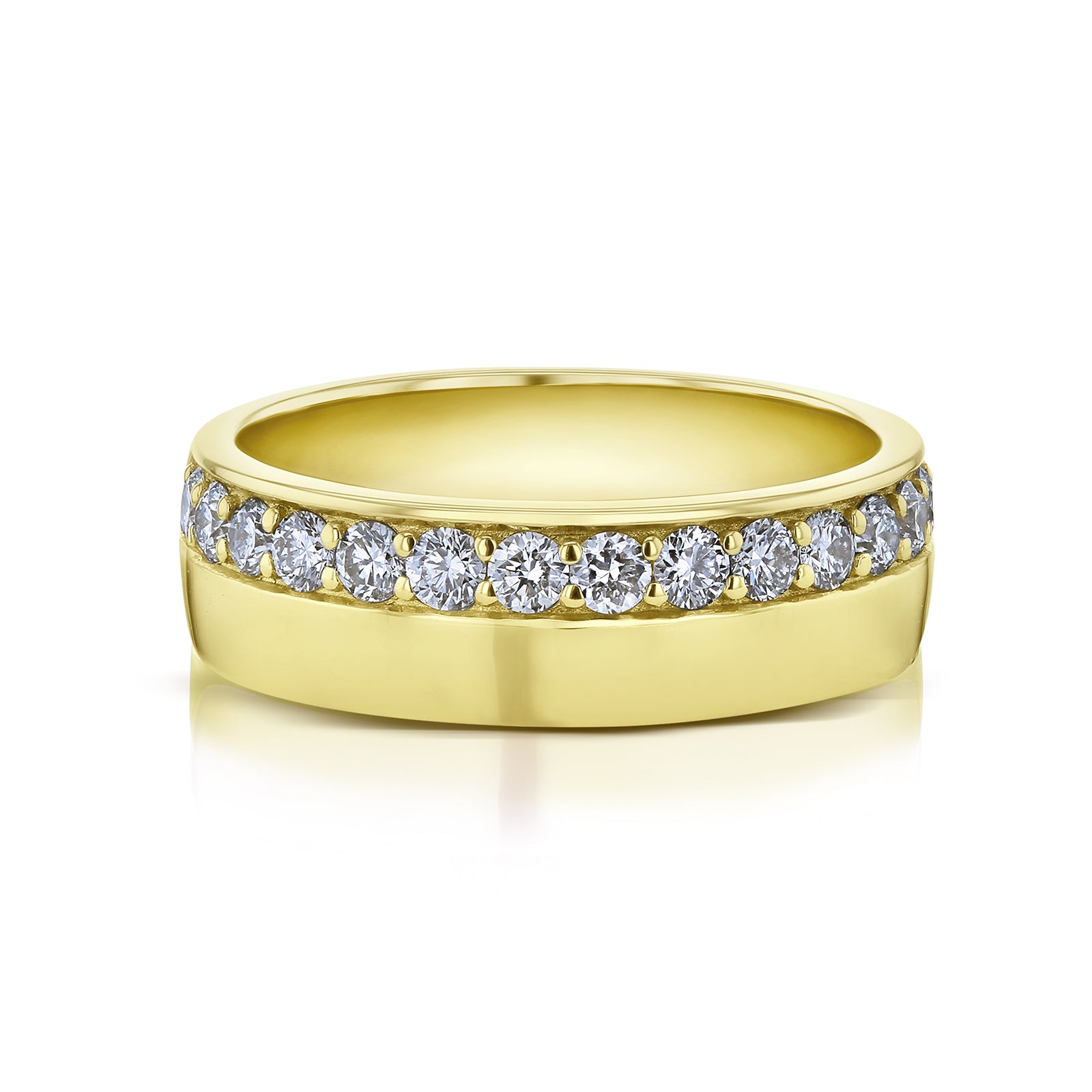 0.50 Carat Lab Grown Diamond Cigar Band Nico Ring in Yellow Gold