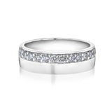 0.50 Carat Lab Grown Diamond Cigar Band Nico Ring in White Gold