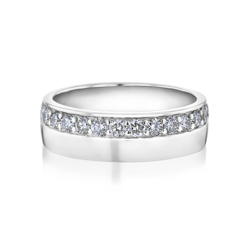 0.50 Carat Lab Grown Diamond Cigar Band Nico Ring in White Gold