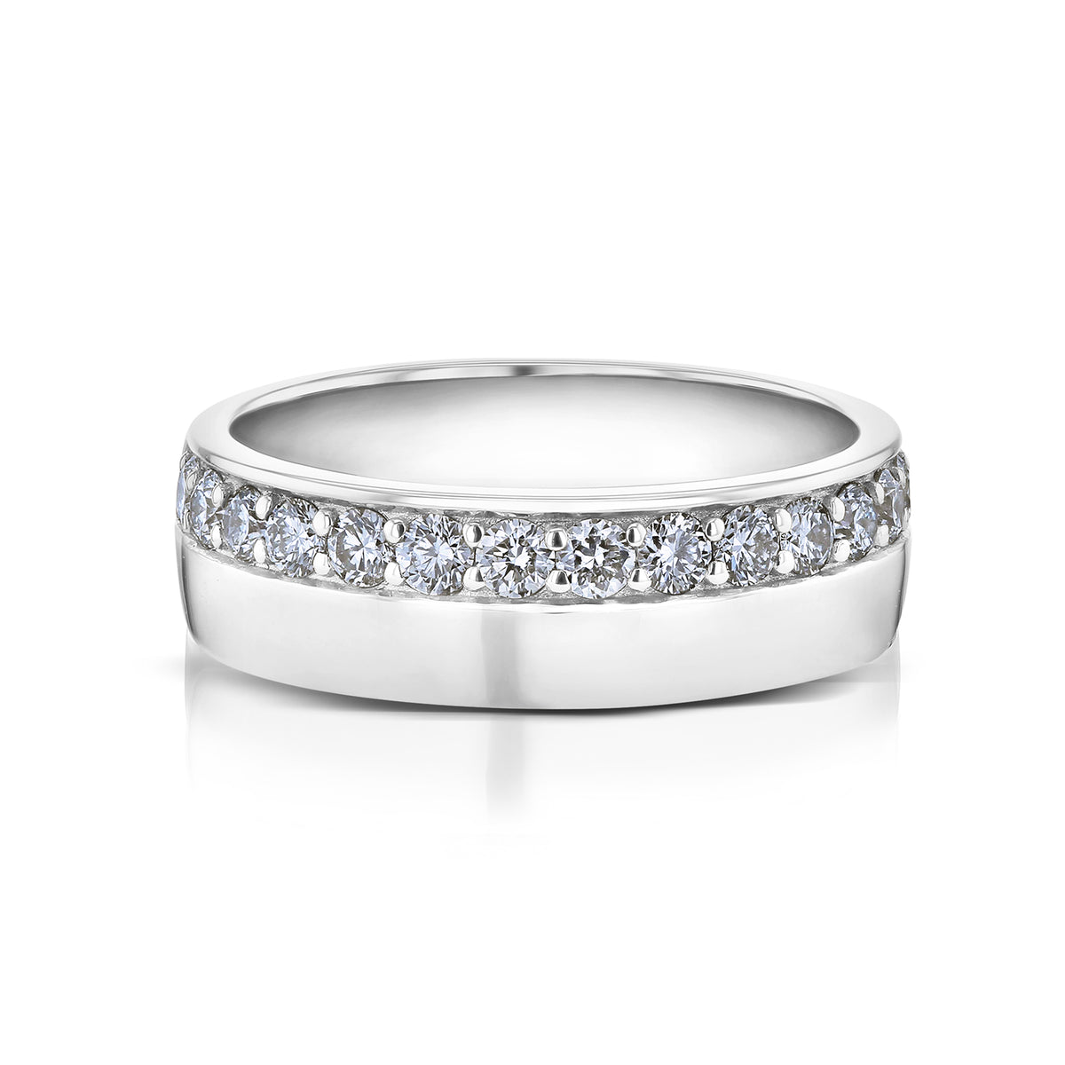 0.50 Carat Lab Grown Diamond Cigar Band Nico Ring in White Gold