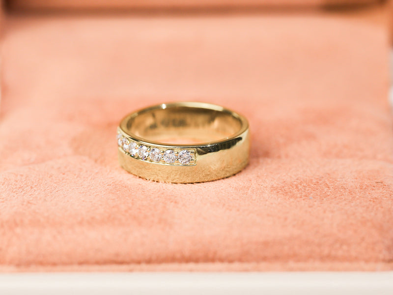 high polished domed gold band