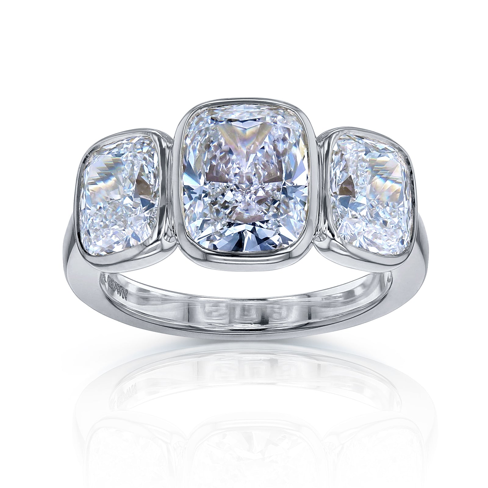 2.75 Ct Created Emerald & Diamond 14K White Gold 3-Stone Engagement Ring – D Color VVS1, Size 7, USA Made