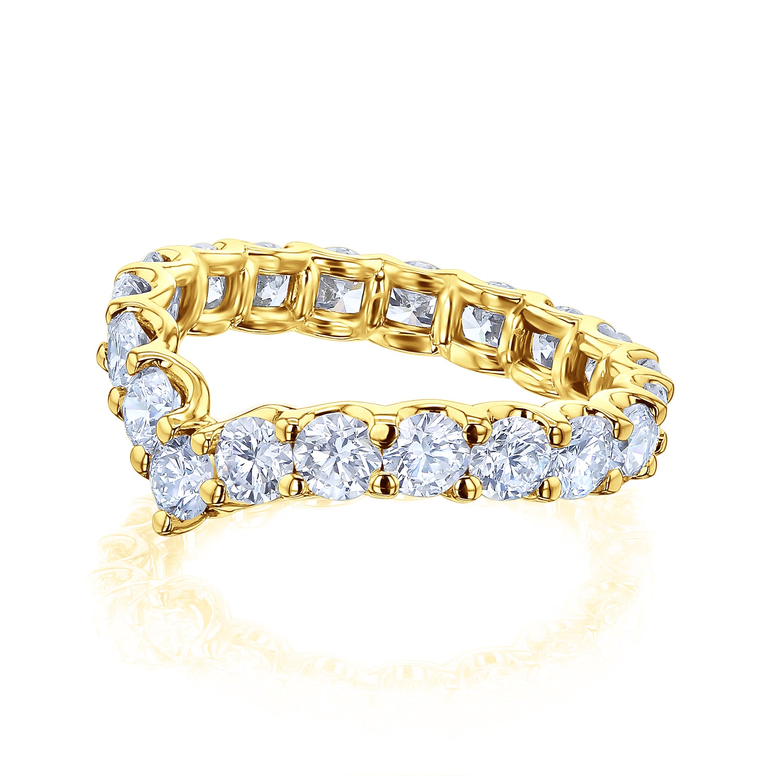 Lab Grown Diamond Eternity Wishbone Elena Ring