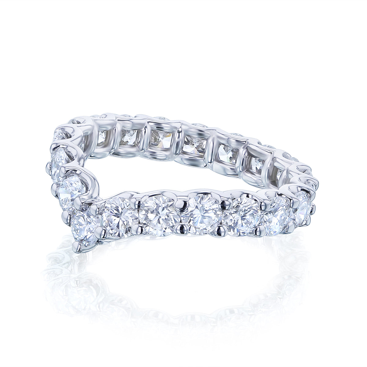 Lab Grown Diamond Eternity Wishbone Elena Ring