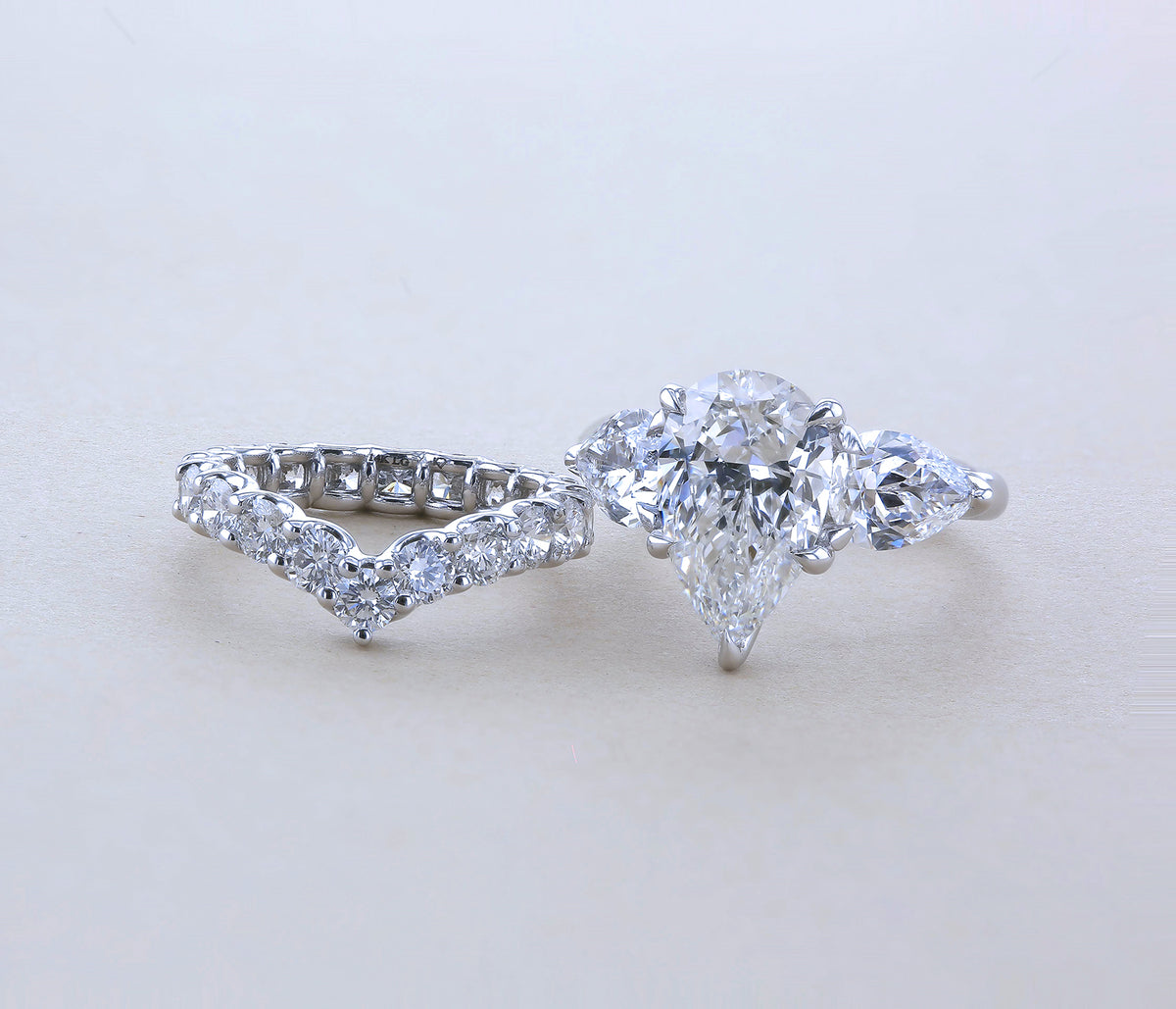 7.5 Carat Lab Grown Diamond Pear Elena Ring