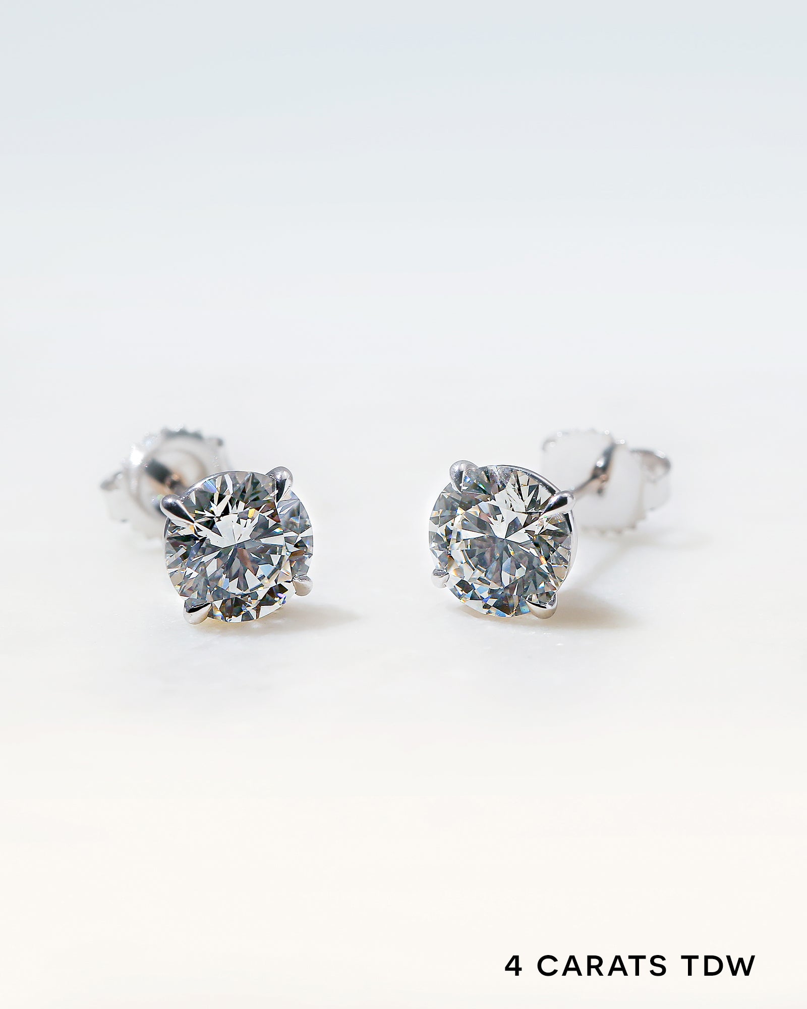 Kobelli 4-Prong Lab Grown Diamond Classic Basic Stud Earrings