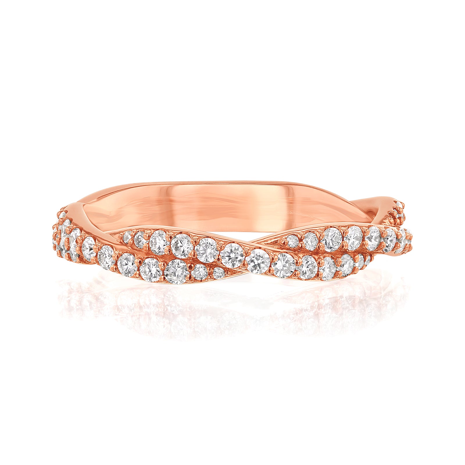 0.5 Carat Lab Grown Diamond Double Helix Ring (3.4 mm)