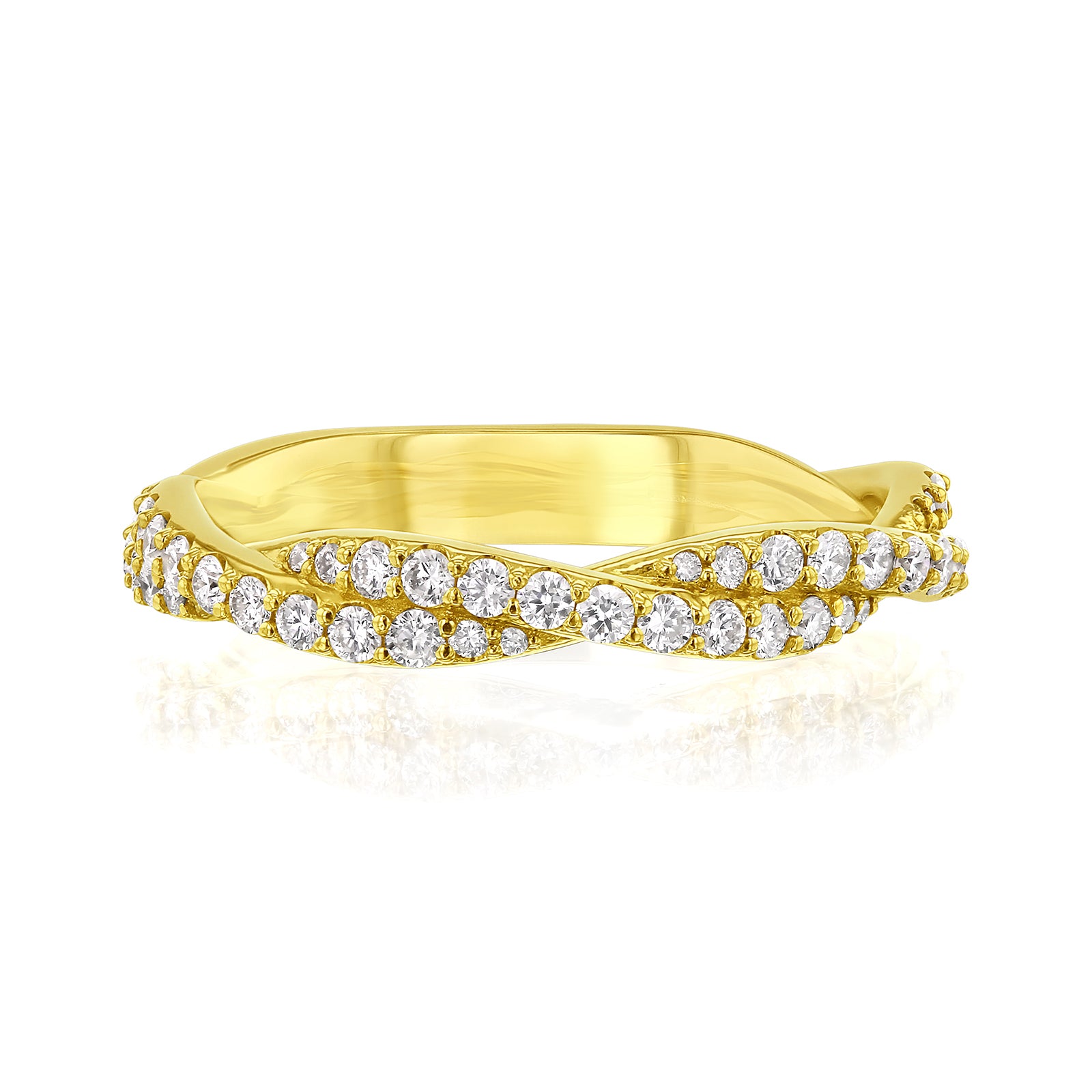 0.5 Carat Lab Grown Diamond Double Helix Ring (3.4 mm)