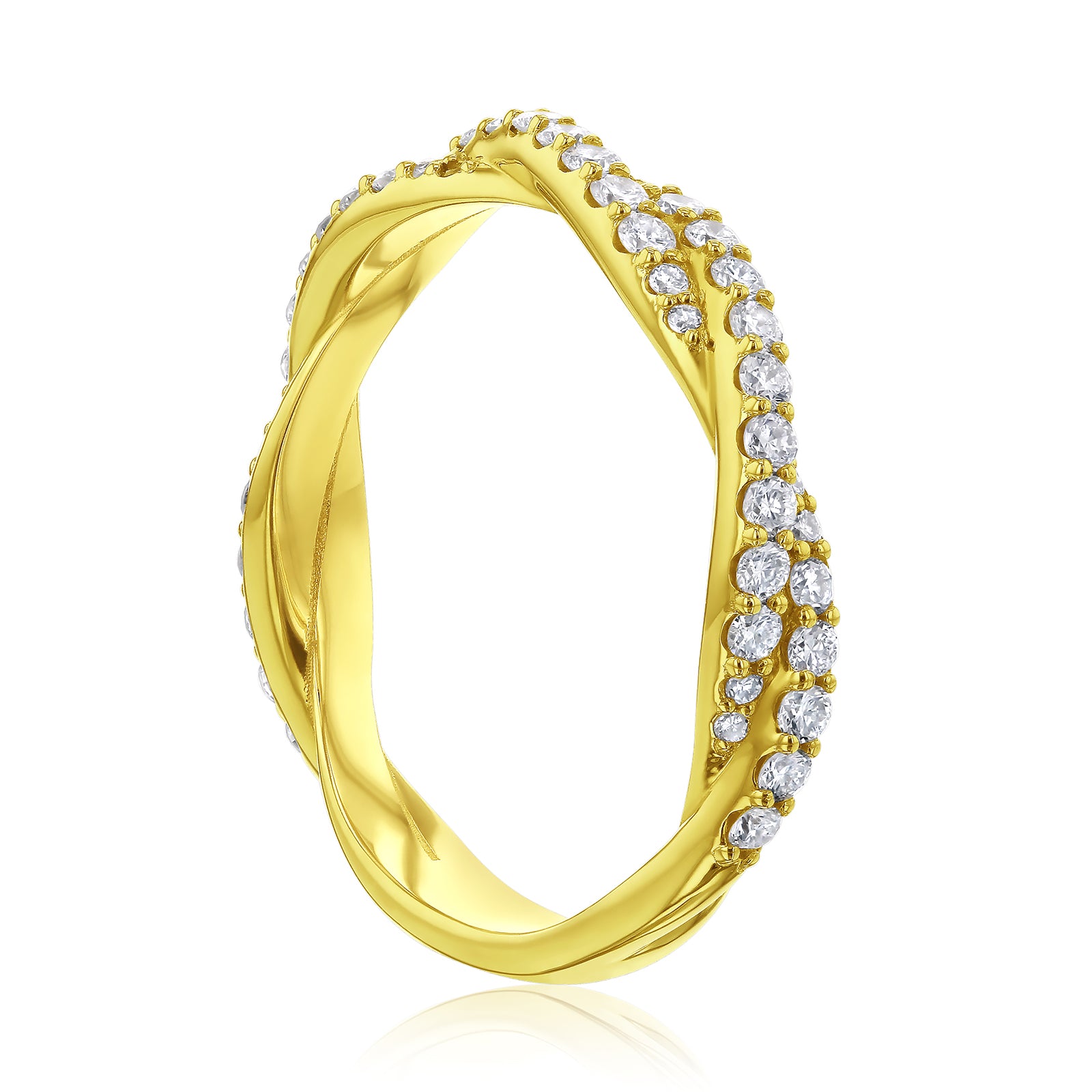 0.5 Carat Lab Grown Diamond Double Helix Ring (3.4 mm)