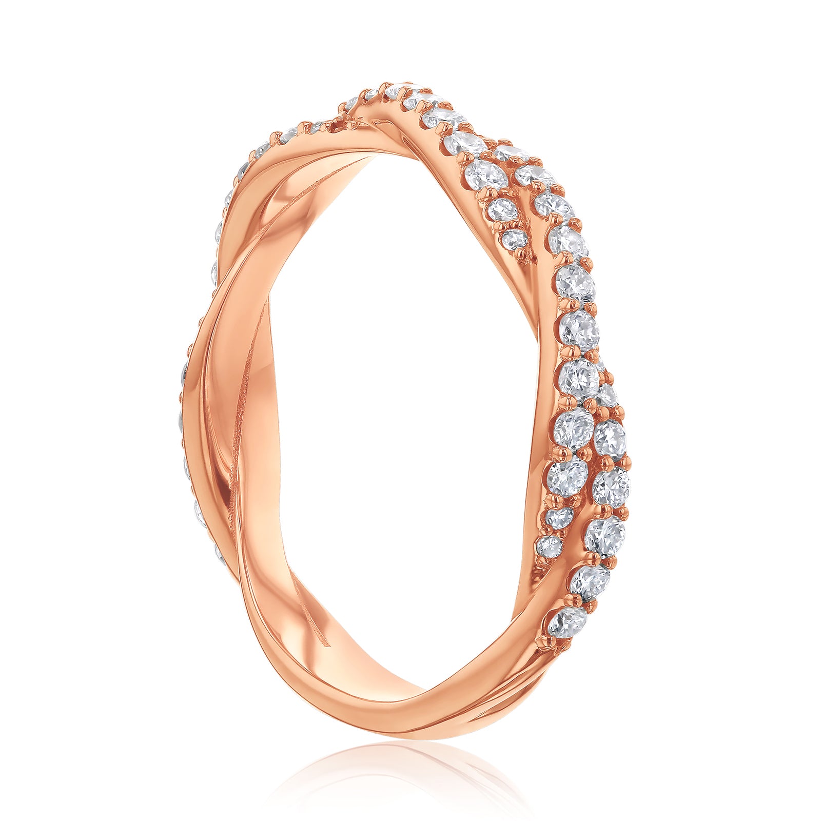 0.5 Carat Lab Grown Diamond Double Helix Ring (3.4 mm)
