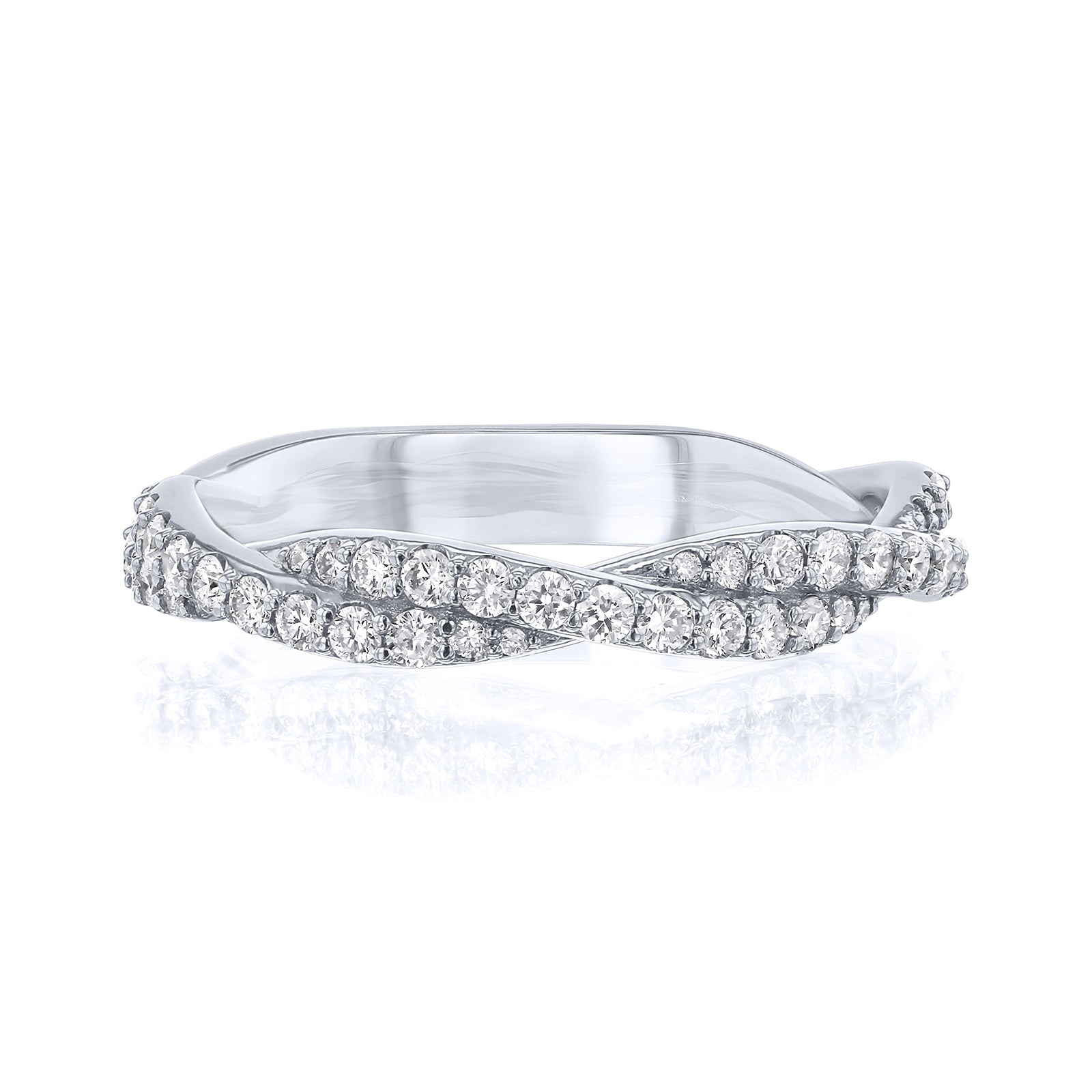 0.5 Carat Lab Grown Diamond Double Helix Ring (3.4 mm)