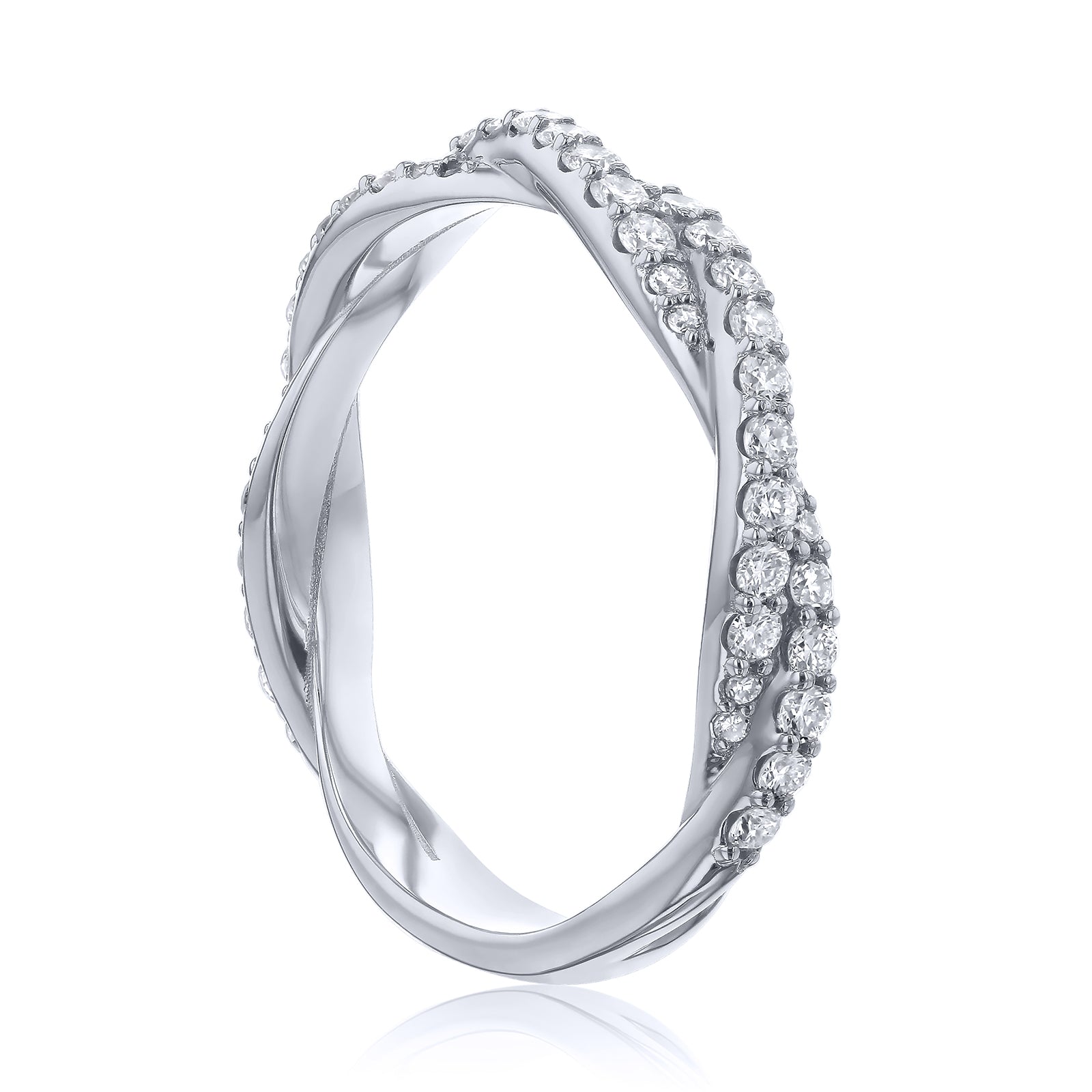 0.5 Carat Lab Grown Diamond Double Helix Ring (3.4 mm)