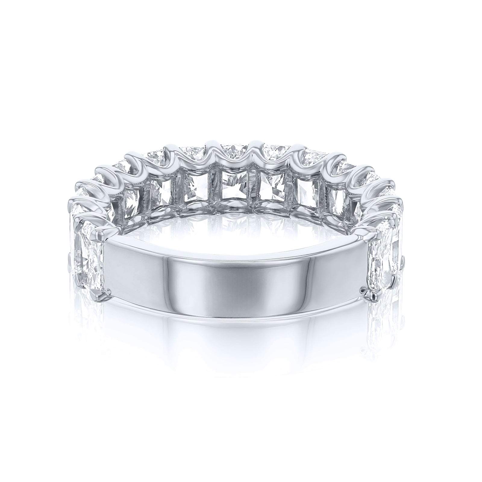 near eternity diamond ring - white gold option backside of ring