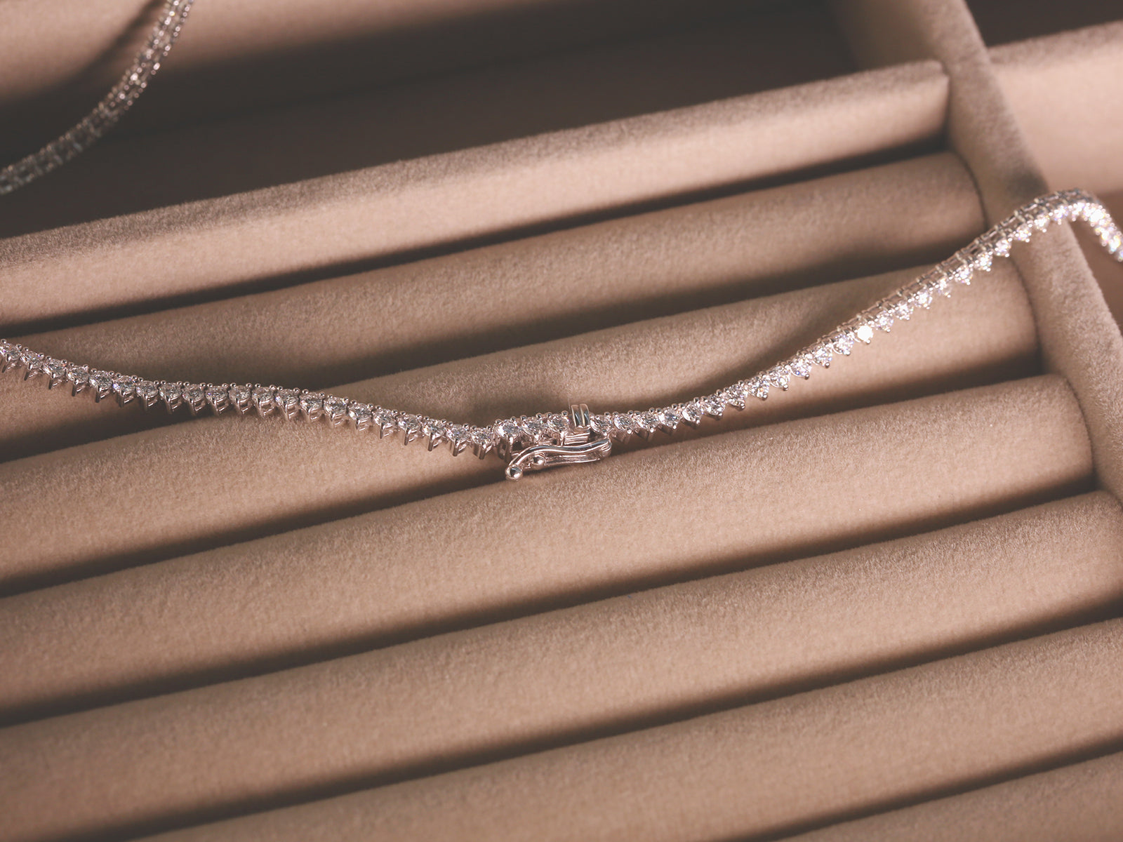 5 or 8 Carat Lab Grown Diamond Tennis Lupe Necklace