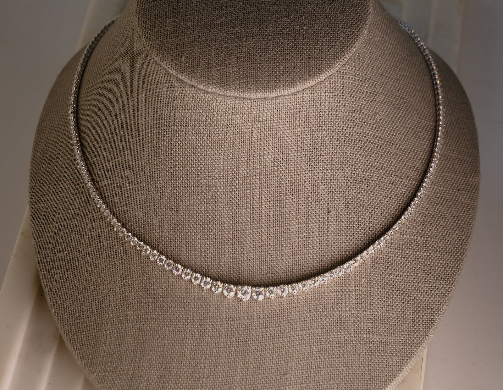 5 or 8 Carat Lab Grown Diamond Tennis Lupe Necklace