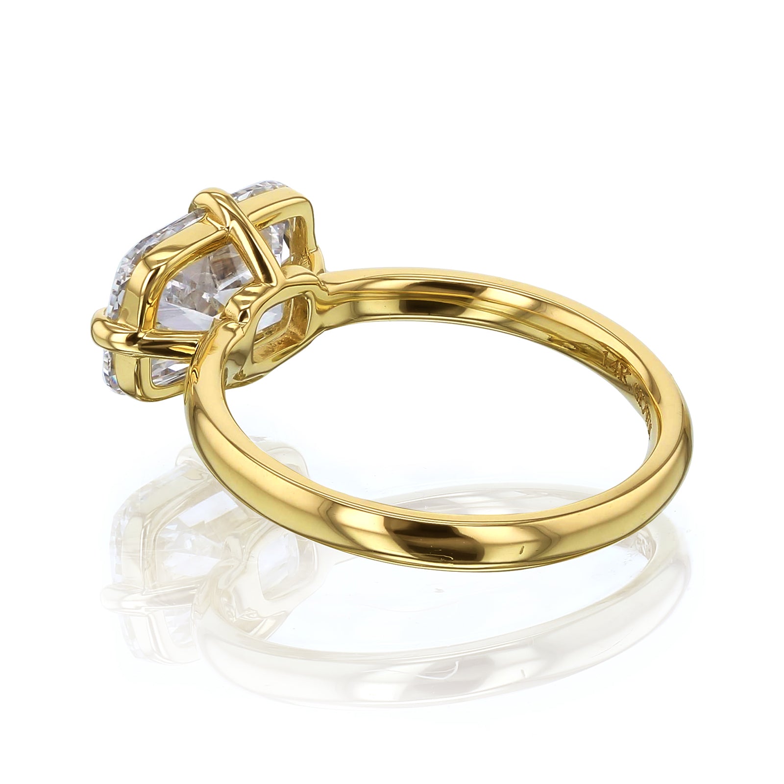 yellow gold option backside of ring
