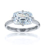 Kobelli Elongated Cushion Diamond East-West Solitaire Engagement Ring - white gold option