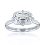 Kobelli Elongated Cushion Diamond East-West Solitaire Engagement Ring - white gold option