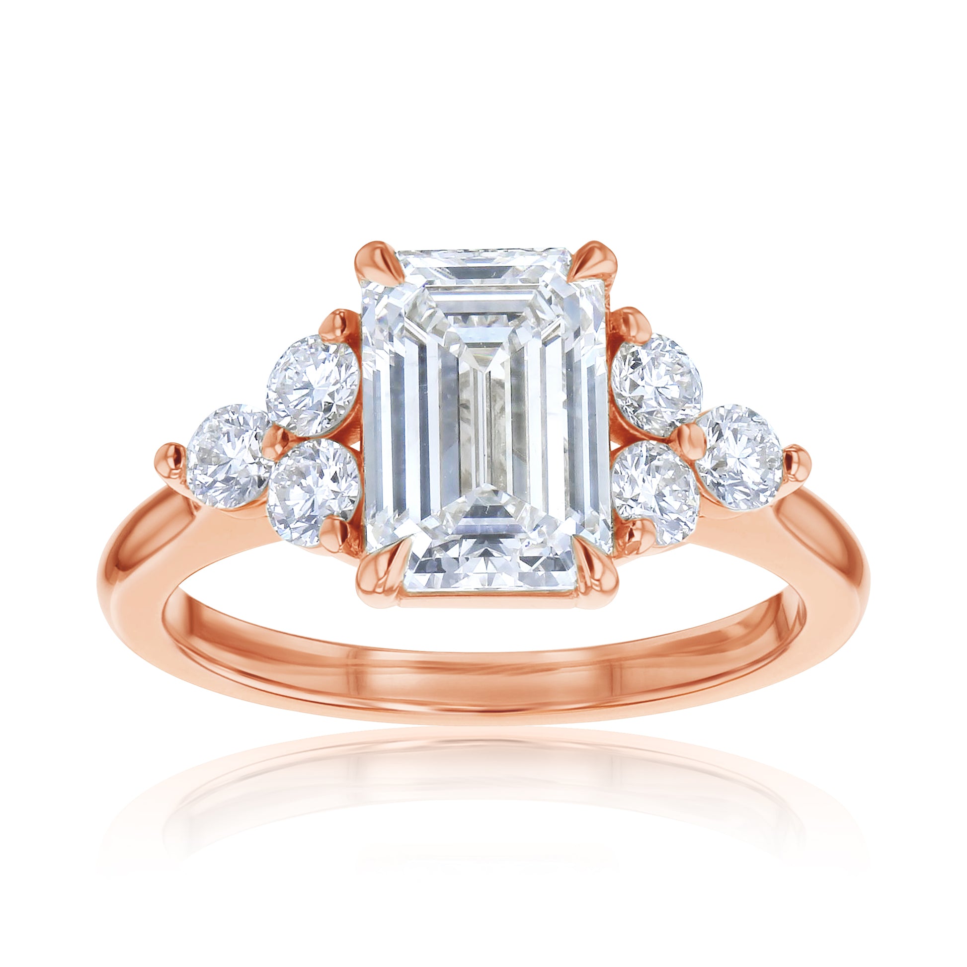 2.5 Carat Lab Grown Diamond Side Cluster Enya Ring