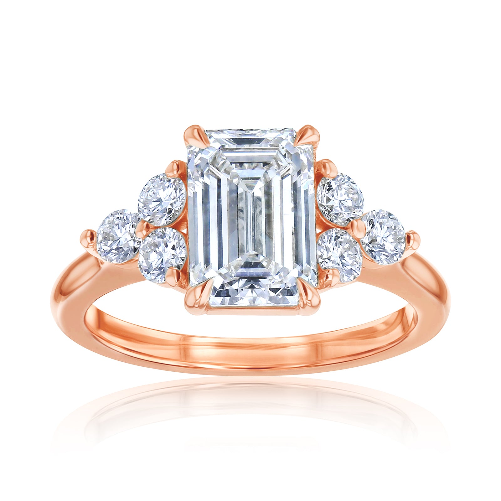 2.5 Carat Lab Grown Diamond Side Cluster Enya Ring