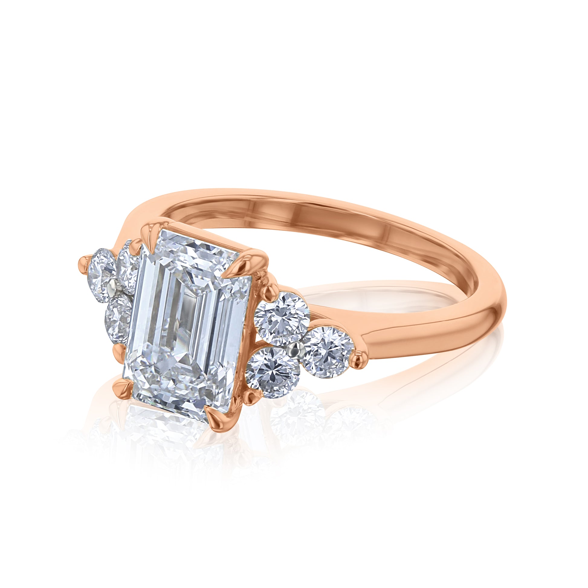 2.5 Carat Lab Grown Diamond Side Cluster Enya Ring