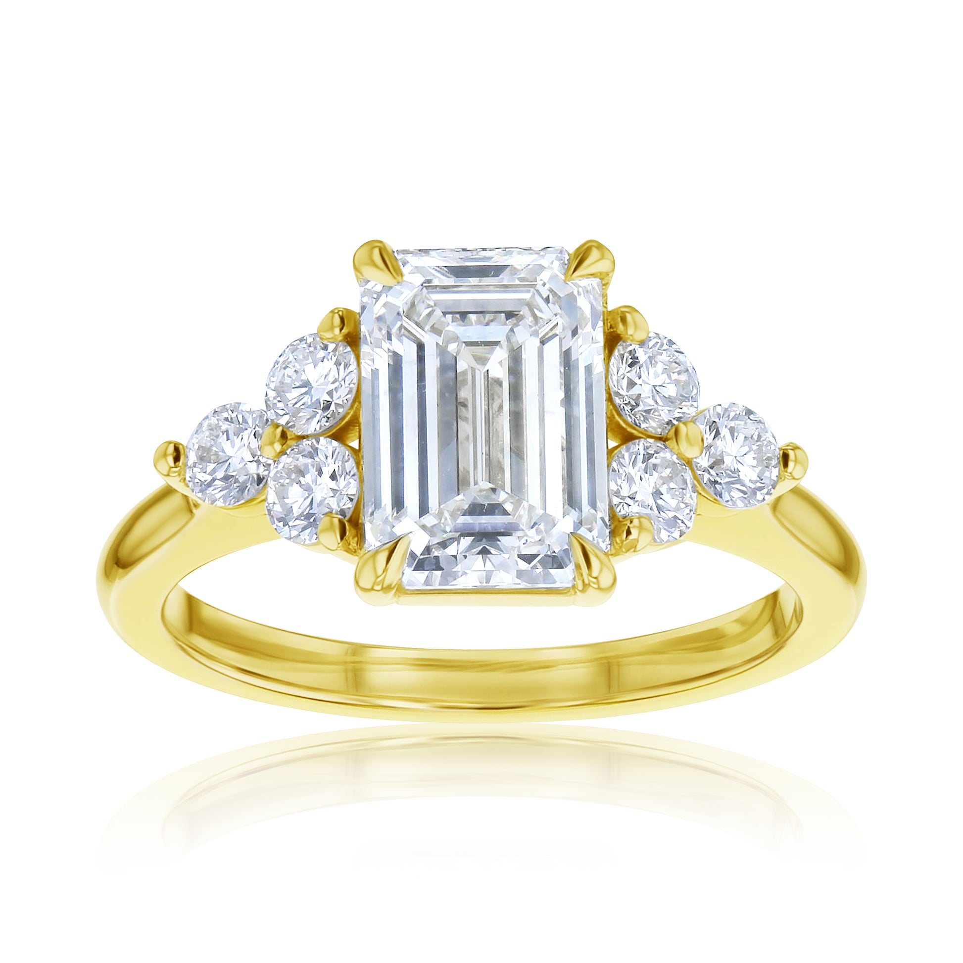 2.5 Carat Lab Grown Diamond Side Cluster Enya Ring