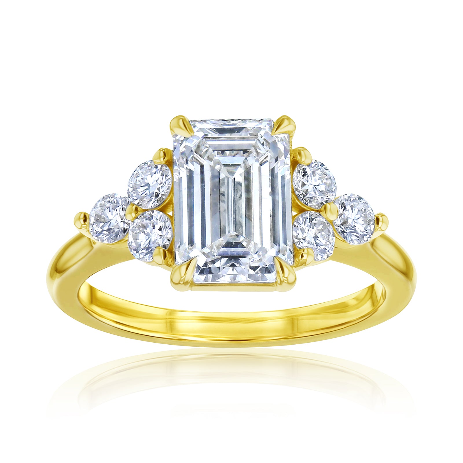 2.5 Carat Lab Grown Diamond Side Cluster Enya Ring