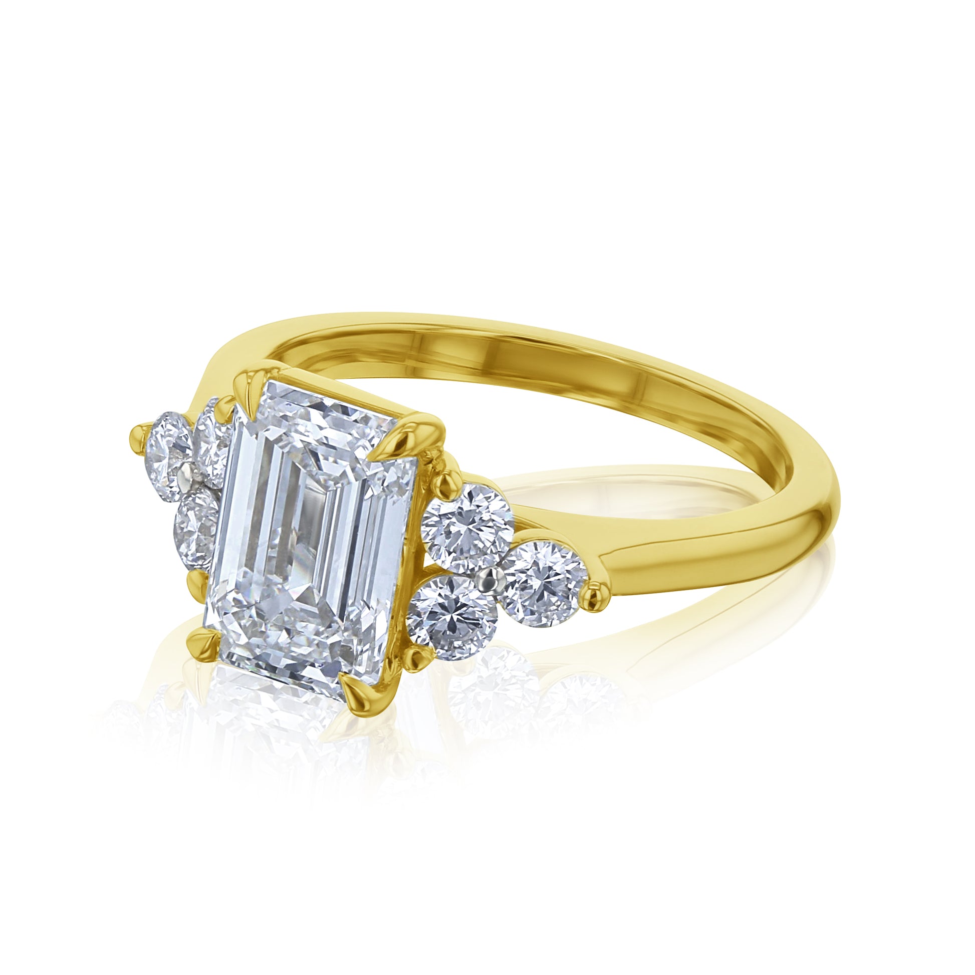 2.5 Carat Lab Grown Diamond Side Cluster Enya Ring