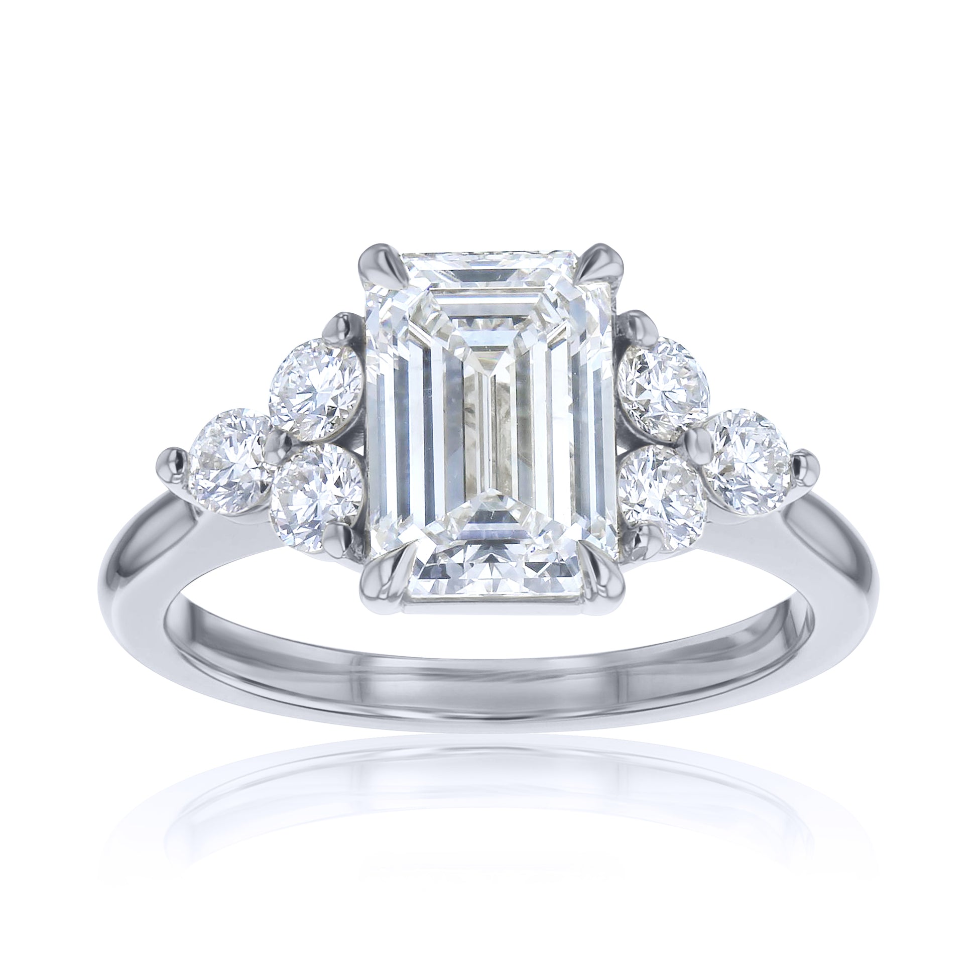 2.5 Carat Lab Grown Diamond Side Cluster Enya Ring