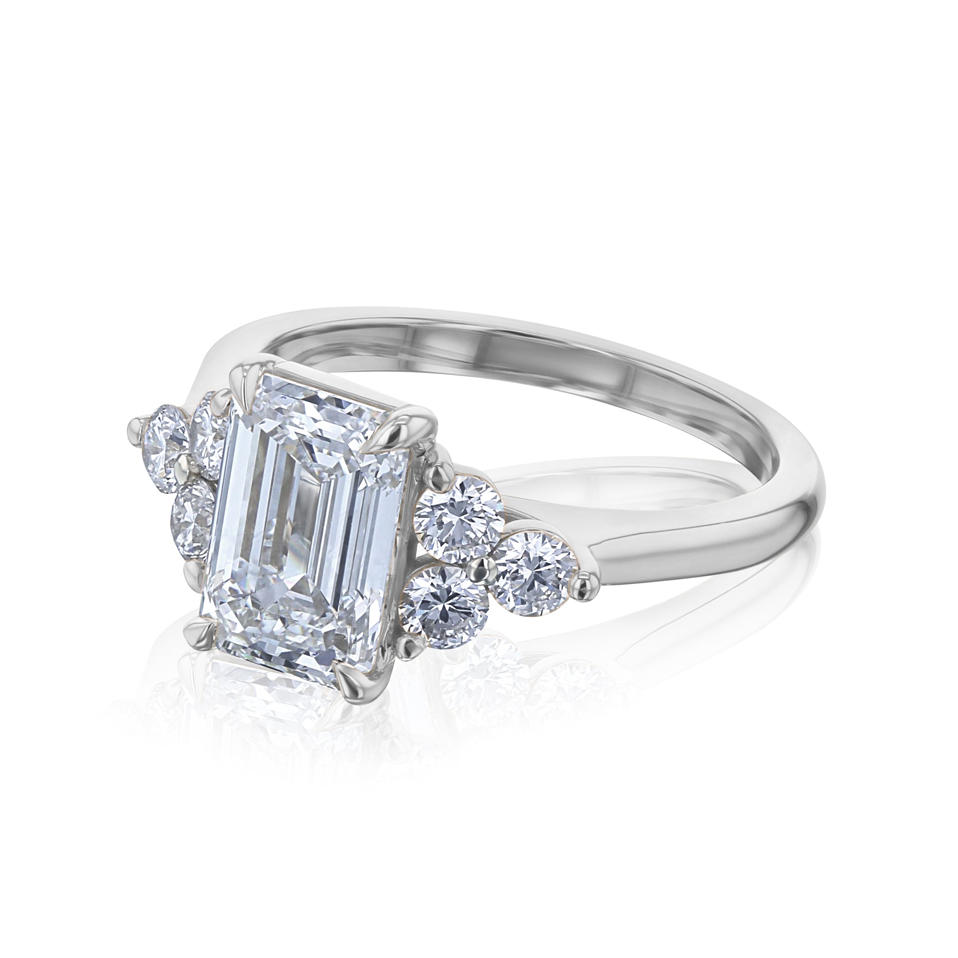 2.5 Carat Lab Grown Diamond Side Cluster Enya Ring