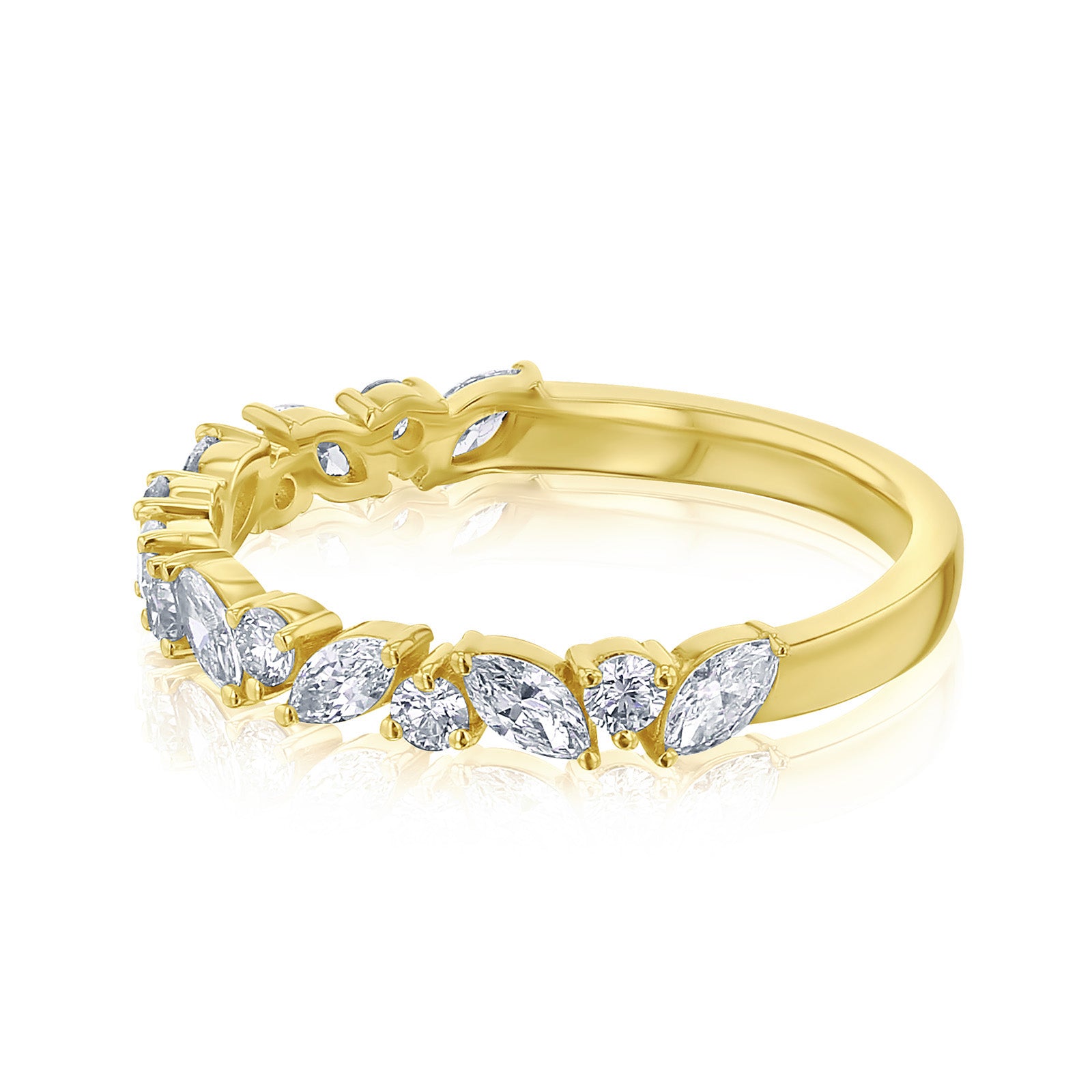0.7 Carat Lab Grown Diamond Alternating Half Eternity Robin Ring