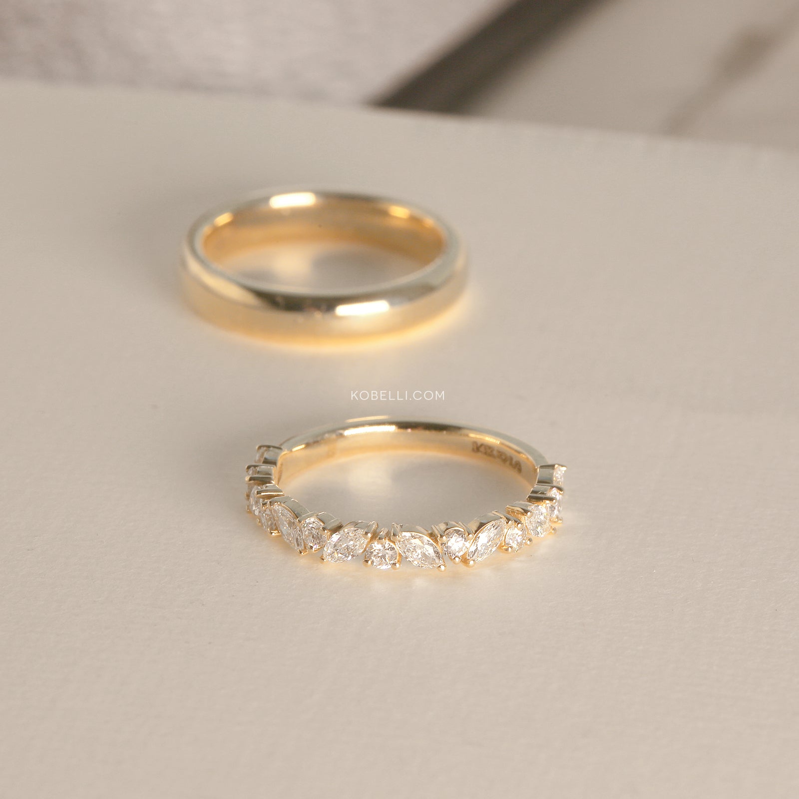 0.7 Carat Lab Grown Diamond Alternating Half Eternity Robin Ring