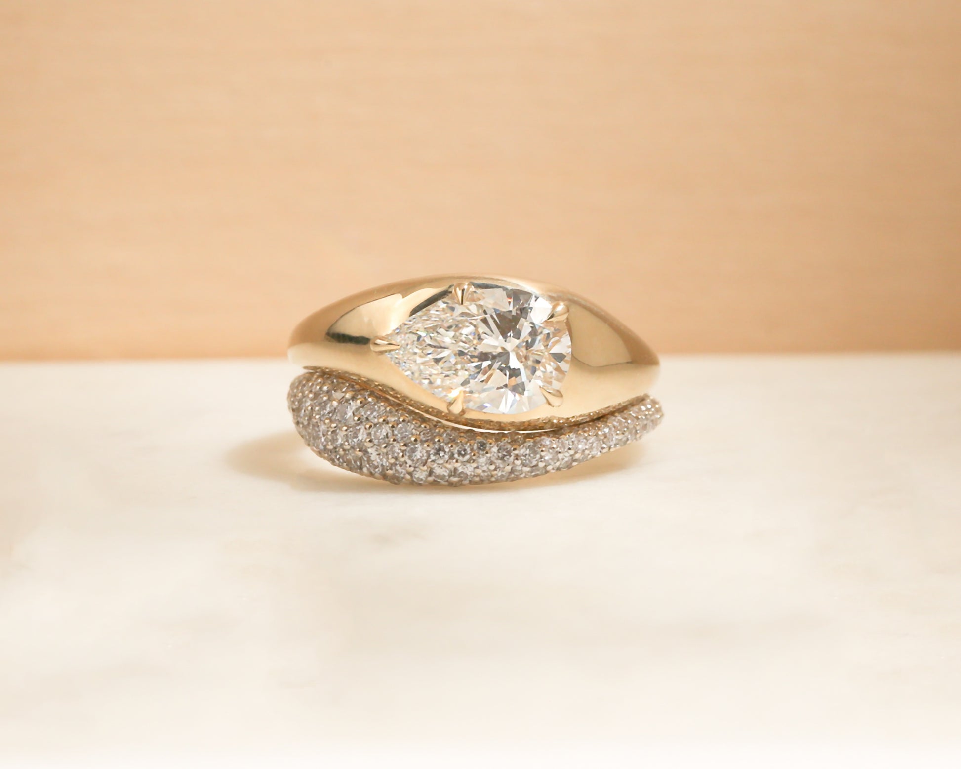 Kobelli Concordia Bridal Set lifestyle image, stacked together