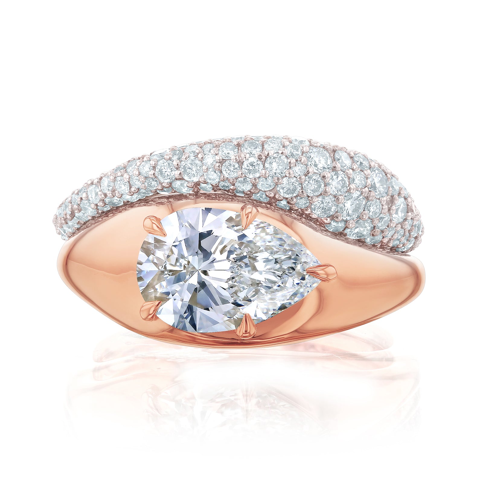 2.8 Carat Lab Grown Diamond Chunky Asymmetric Concordia Bridal Set