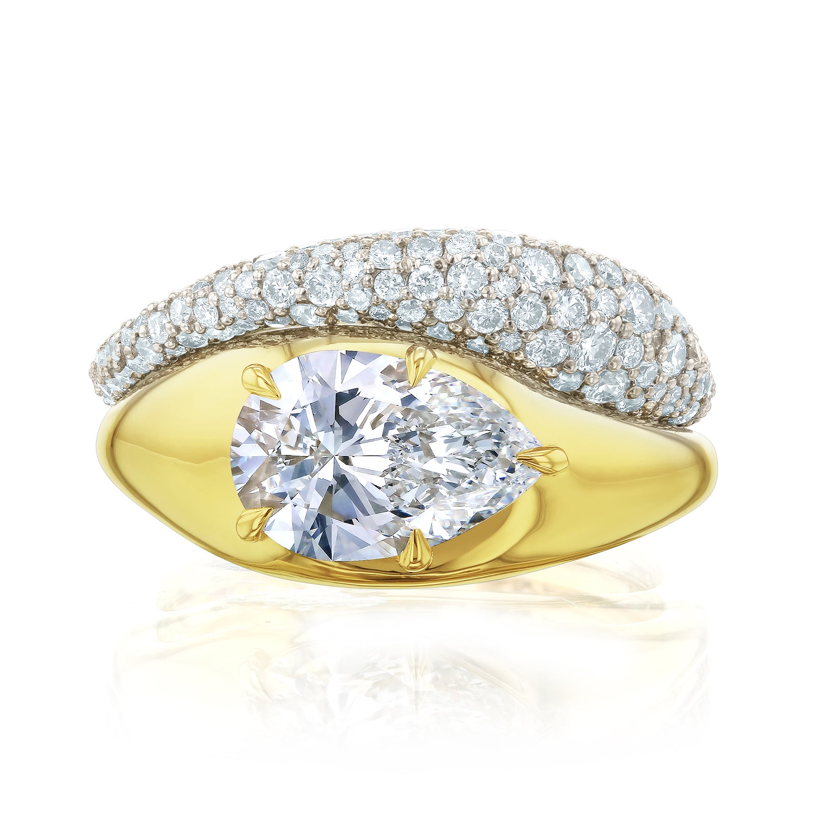 2.8 Carat Lab Grown Diamond Chunky Asymmetric Concordia Bridal Set