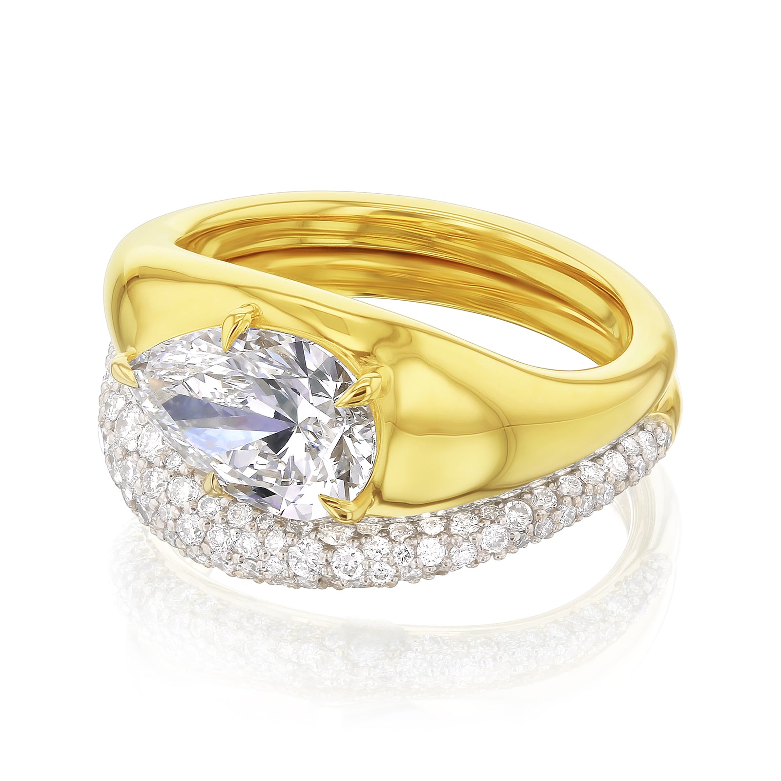 2.8 Carat Lab Grown Diamond Chunky Asymmetric Concordia Bridal Set