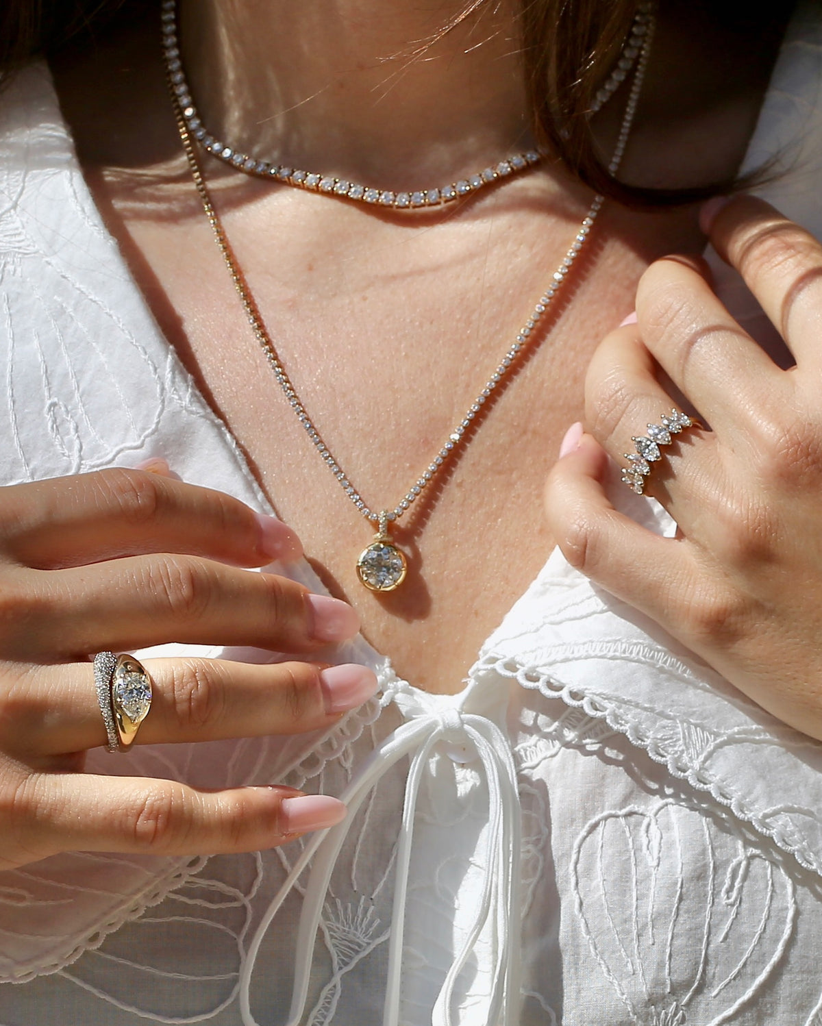 2.8 Carat Lab Grown Diamond Chunky Asymmetric Dome Concordia Bridal Set
