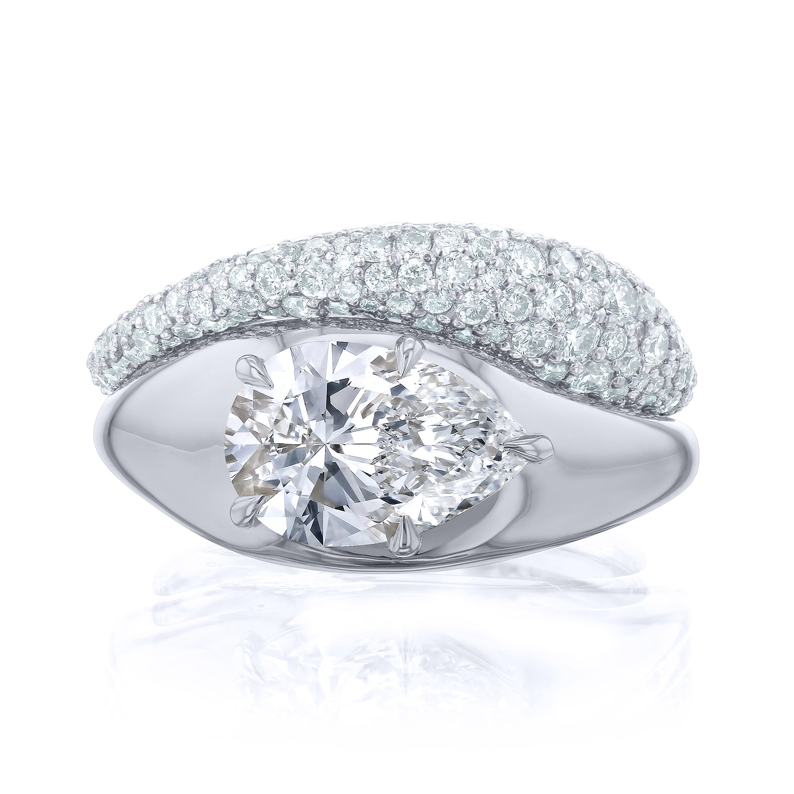 2.8 Carat Lab Grown Diamond Chunky Asymmetric Concordia Bridal Set